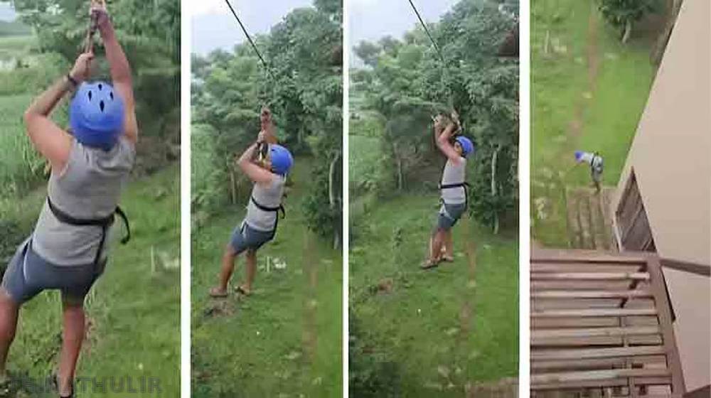 கர்நாடகாவில் ஜிப்லைன் விபத்து: 40 அடி உயரத்தில் இருந்து விழுந்த இளைஞர் தீவிர சிகிச்சையில்