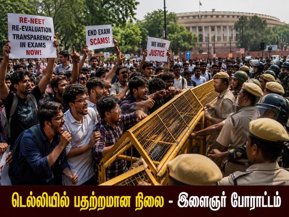 நீட் - சிபிஎஸ்இ தேர்வு சர்ச்சை: டெல்லியில் மாணவர்கள் முற்றுகை போராட்டம்; 70 பேரை கைது செய்த போலீஸ்!