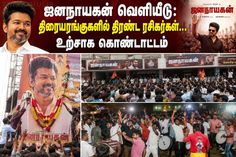 ஜனநாயகன் வெளியீடு: திரையரங்குகளில் திரண்ட ரசிகர்கள்... உற்சாக கொண்டாட்டம்