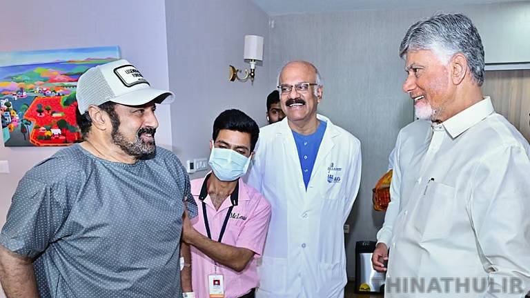 படப்பிடிப்பில் காயம் அடைந்த பாலையாவை மருத்துவமனையில் சந்தித்த சந்திரபாபு நாயுடு