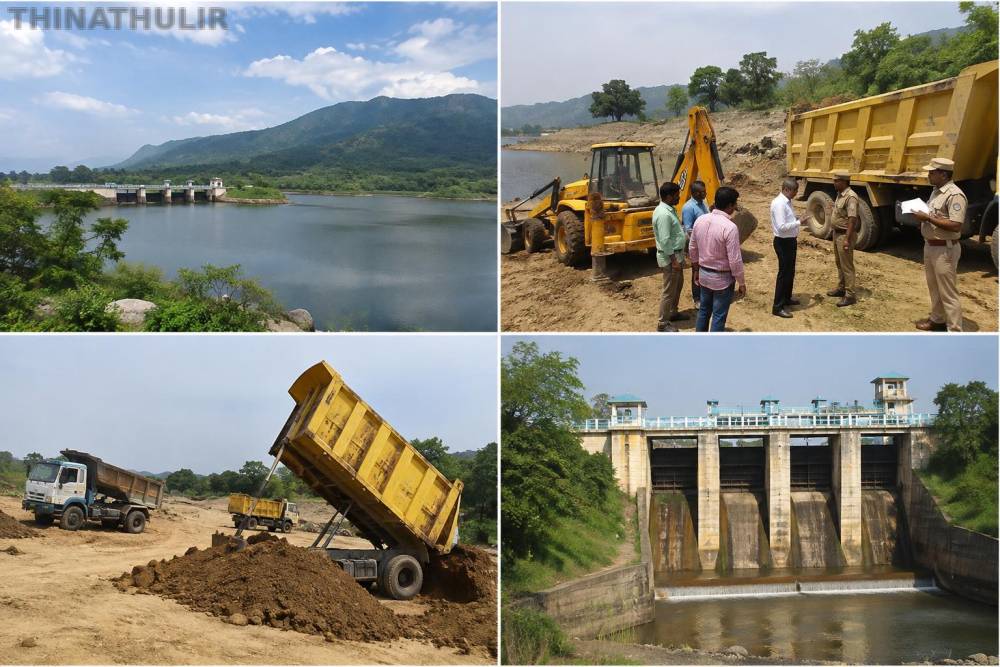 திருமூர்த்தி அணையில் வண்டல் மண் எடுக்கும் பணி திடீர் நிறுத்தம்; அதிகாரிகள் சோதனையில் முறைகேடு அம்பலம்