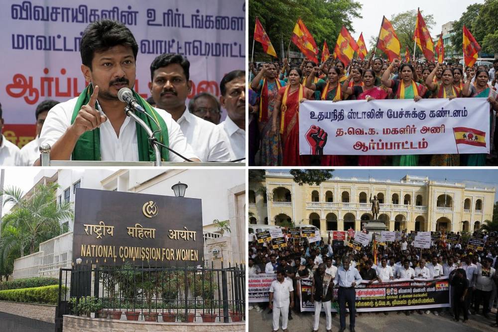 உதயநிதி ஸ்டாலின் பேச்சுக்கு எதிர்ப்பு: தேசிய மகளிர் ஆணையத்தில் த.வெ.க. புகார்; மாநிலம் முழுவதும் மகளிர் அணி ஆர்ப்பாட்டம்
