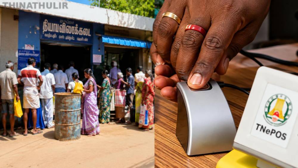 தமிழ்நாட்டிலுள்ள அனைத்து ரேசன் கடைகளிலும் இன்று கைவிரல் ரேகை பதிவு சிறப்பு முகாம்!