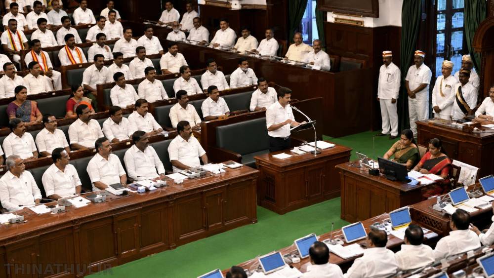 அரசு நிகழ்ச்சிகளில் முதலில் தமிழ்த்தாய் வாழ்த்து: சட்டசபையில் முதல்-அமைச்சர் விஜய் தனித்தீர்மானம்