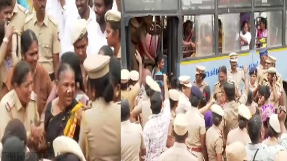 சென்னையில் தற்காலிக தூய்மைப்பணியாளர்கள் சாலை மறியல்; 250 பேர் கைது