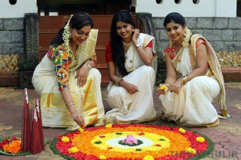 கேரளம் மாநிலத்தில் களைகட்டிய ஓணம் பண்டிகை... அத்தப்பூ கோலமிட்டு மகாபலியை வரவேற்ற மக்கள்