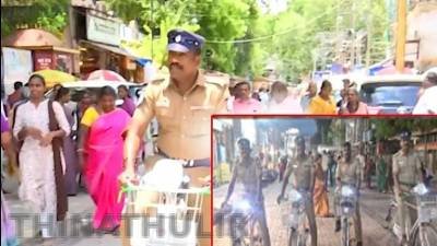 50 ஆண்டுகளுக்கு பிறகு மதுரை மீனாட்சி அம்மன் கோவில் சித்திரை வீதிகளில் மீண்டும் போலீஸ் சைக்கிள் ரோந்து