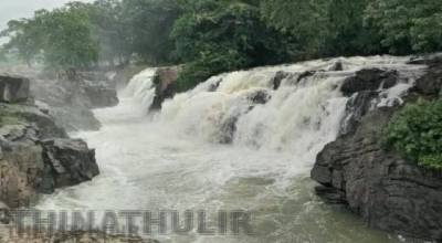 ஒகேனக்கல் காவிரி ஆற்றில் நீர்வரத்து திடீர் சரிவு