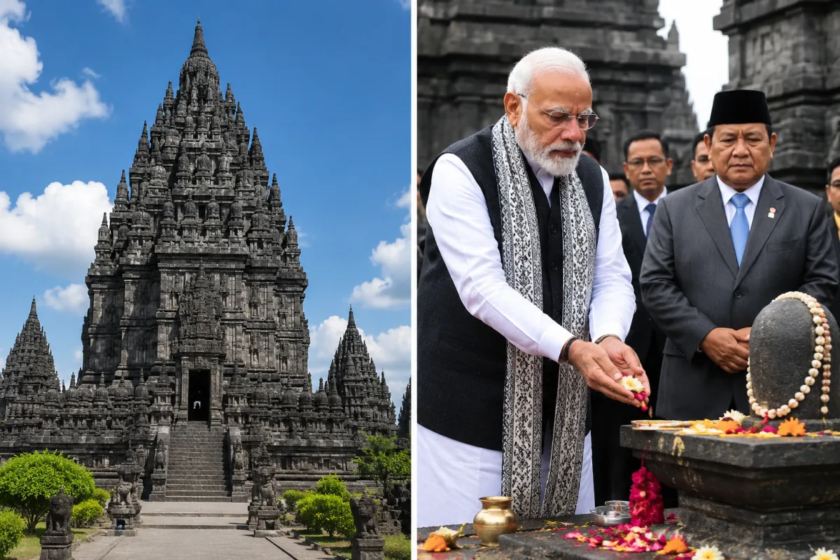 இந்தோனேசியாவில் உள்ள சிவன் கோவிலில் பிரதமர் மோடி வழிபாடு...