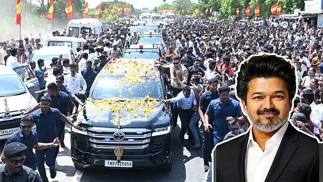 கரூரில் முதல்-அமைச்சர் விஜய்: வழி நெடுகிலும் ஆயிரக்கணக்கானோர் உற்சாக வரவேற்பு...