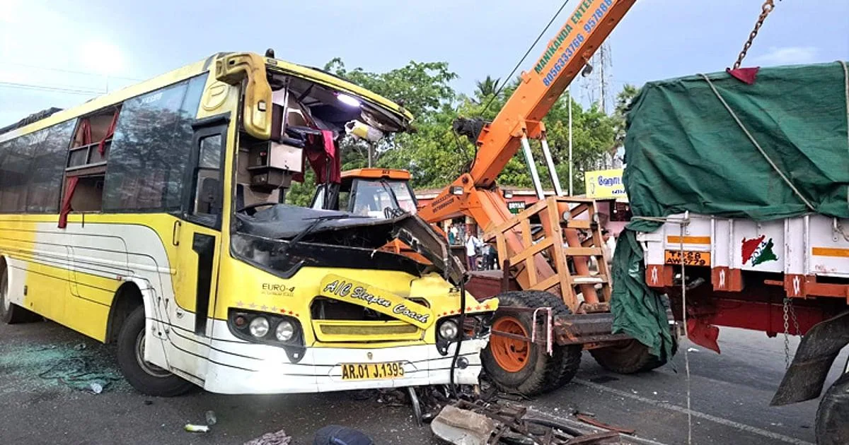 மதுரை அருகே அரசு பஸ் மீது ஆம்னி பஸ் மோதி பயங்கர விபத்து: