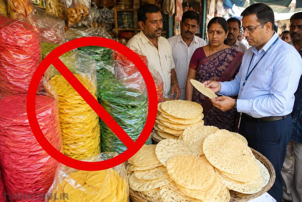 தமிழகத்தில் கலர் அப்பள விற்பனைக்கு தடை