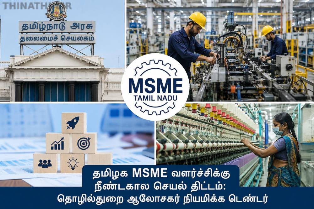 தமிழக MSME வளர்ச்சிக்கு நீண்டகால செயல் திட்டம்: தொழில்துறை ஆலோசகர் நியமிக்க டெண்டர்