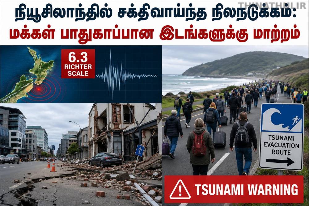 நியூசிலாந்தில் சக்திவாய்ந்த நிலநடுக்கம்: மக்கள் பாதுகாப்பான இடங்களுக்கு மாற்றம்