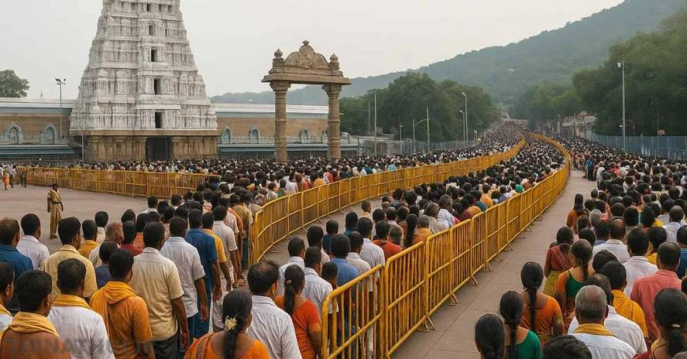 திருப்பதியில் இலவச தரிசனத்திற்கு 18 மணி நேரம் காத்திருக்கும் பக்தர்கள்