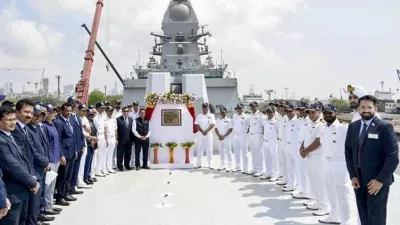 அதிநவீன ஐஎன்எஸ் மகேந்திரகிரி போர் கப்பல் நாட்டுக்கு அர்ப்பணிப்பு...
