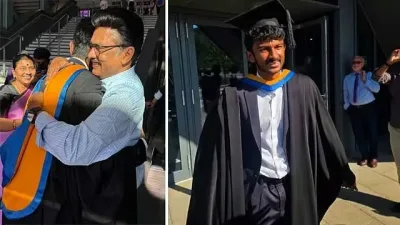பட்டமளிப்பு விழா: பேரன் இன்பநிதியை கட்டியணைத்து வாழ்த்திய மு.க.ஸ்டாலின்