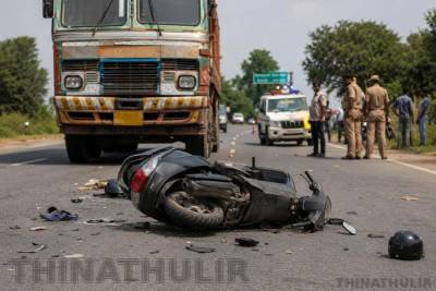 திருப்பூர் அருகே சாலை விபத்து: ஸ்கூட்டர் மீது லாரி மோதியதில் தம்பதி உயிரிழப்பு