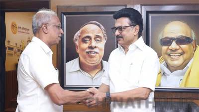 தி.மு.க. தலைவர் மு.க.ஸ்டாலினை சந்தித்த இலங்கை முன்னாள் எம்.பி. எம்.ஏ. சுமந்திரன்