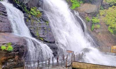 குற்றாலம் அருவிகளில் நீர்வரத்து உயர்வு; மெயின் அருவி, ஐந்தருவியில் குளிக்க தற்காலிக தடை