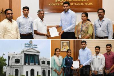 13 முன்னாள் வீரர்களுக்கு ஓய்வூதியம்; 6 பயிற்றுநர்களுக்கு பணி நியமன ஆணை வழங்கிய அமைச்சர் ஆதவ் அர்ஜுனா
