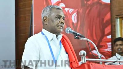 கர்நாடகா சென்று தண்ணீரை  தூக்கிட்டு வரப்போறீங்களா? – விஜய் பயணத்திற்கு பெ. சண்முகம் கடும் எதிர்ப்பு