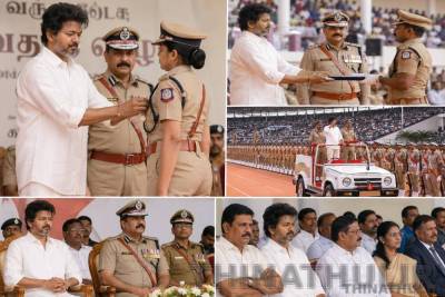 665 காவல் துறை அதிகாரிகளுக்கு காவலர் பதக்கம்: முதல்-அமைச்சர் விஜய் வழங்கினார்