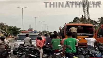 அலங்காநல்லூர் அருகே டேங்கர் லாரி வெறியாட்டம்: மதுபோதை ஓட்டுநரால் தொடர் விபத்து; ஒருவர் பலி