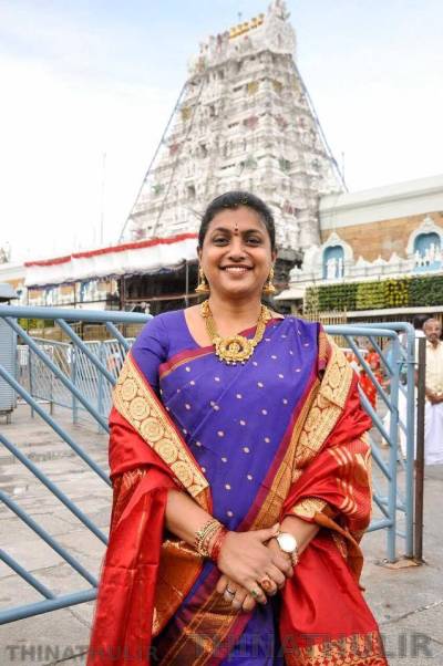 திருத்தணி முருகன் கோவிலில் காவடி சுமந்து நேர்த்திக்கடன் செலுத்திய நடிகை ரோஜா