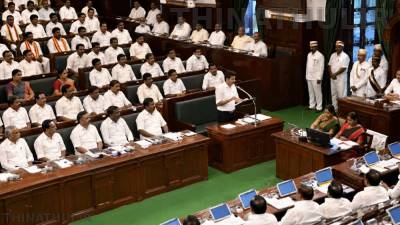 அரசு நிகழ்ச்சிகளில் முதலில் தமிழ்த்தாய் வாழ்த்து: சட்டசபையில் முதல்-அமைச்சர் விஜய் தனித்தீர்மானம்