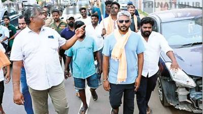 புதுவையில் இருந்து வேளாங்கண்ணிக்கு பாதயாத்திரையாக புறப்பட்ட அமைச்சர் மரிய வில்சன்