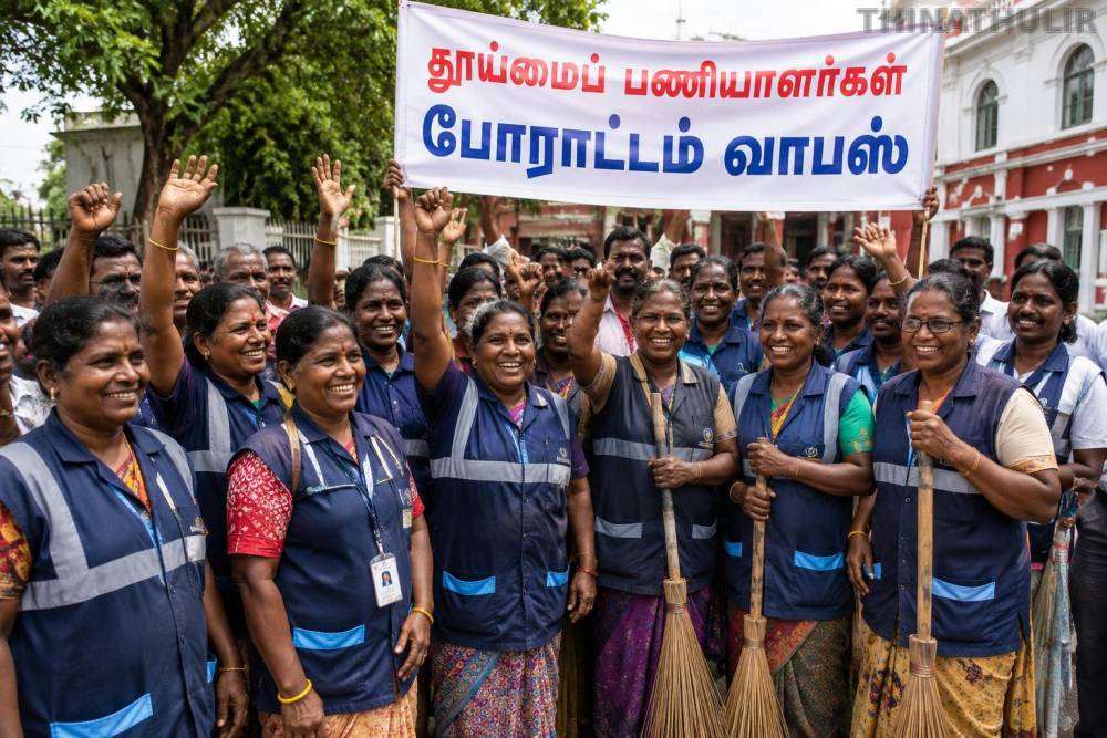 தூய்மைப் பணியாளர்கள் போராட்டம் வாபஸ்