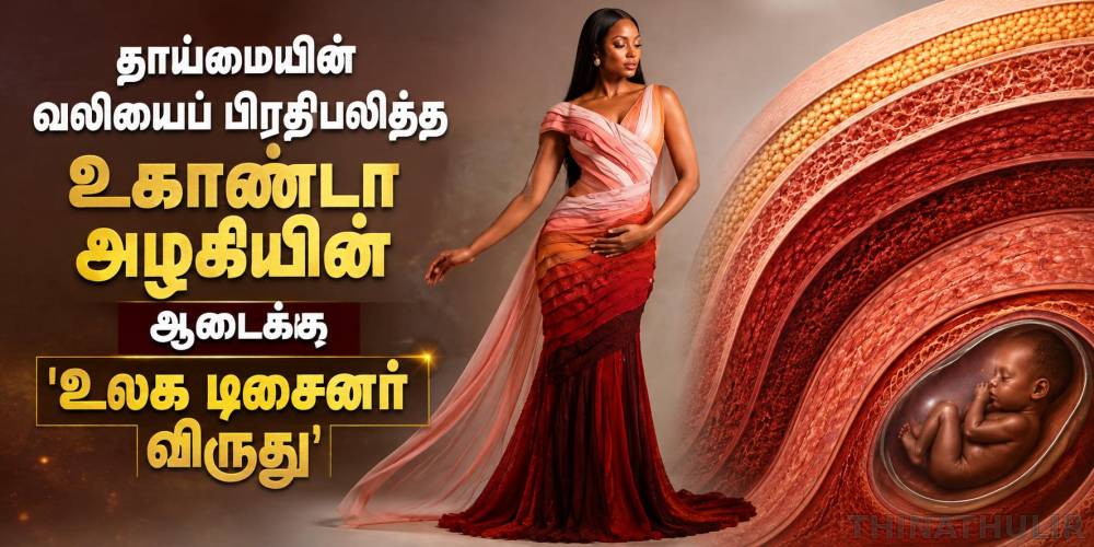 தாய்மையின் வலியைப் பிரதிபலித்த உகாண்டா அழகியின் ஆடைக்கு 'உலக டிசைனர் விருது'