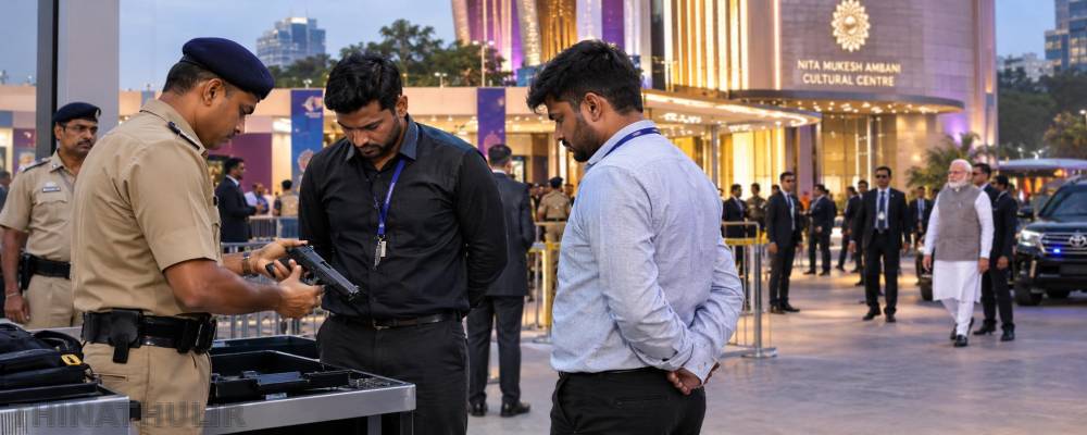 பிரதமர் மோடி பங்கேற்கும் நிகழ்ச்சியில் துப்பாக்கியுடன் அத்துமீறி நுழைந்த இருவர் கைது