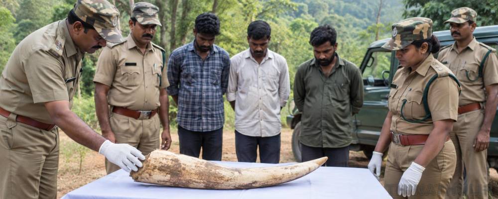 திருப்பூர்: யானை தந்தத்தை பதுக்கிய வனத்துறை அதிகாரி உள்பட 3 பேர் கைது