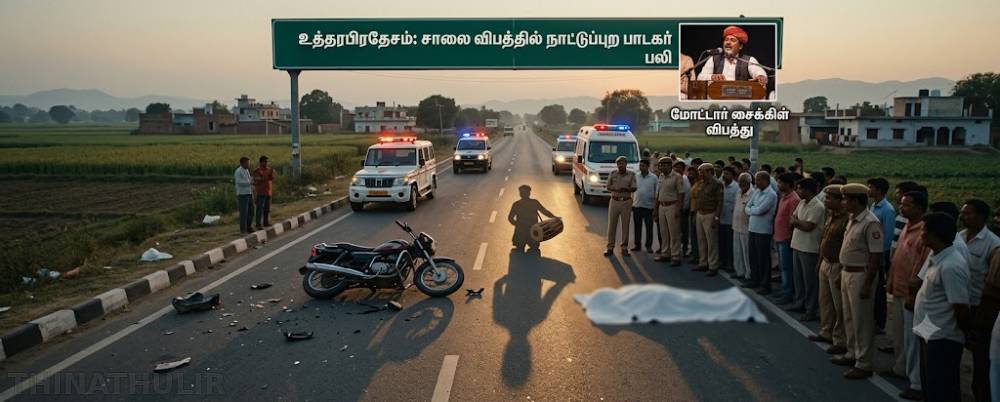 உத்தரபிரதேசம்: சாலை விபத்தில் நாட்டுப்புற பாடகர் பலி