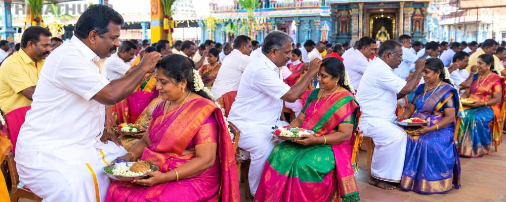 கோவில் திருவிழாவில் மனைவிக்கு மரியாதை செலுத்திய கணவர்கள்: 200 தம்பதிகள் பங்கேற்பு