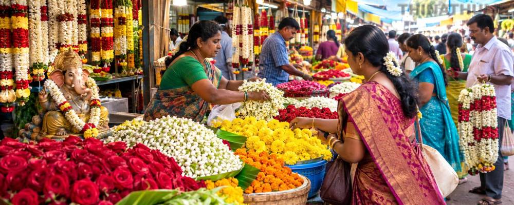 சுபமுகூர்த்த நாள், விநாயகர் சதுர்த்தி: பூக்கள் விலை கிடுகிடு உயர்வு