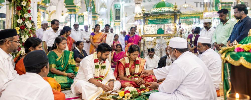 மதநல்லிணக்கத்துக்கு எடுத்துக்காட்டு; நாகூர் ஆண்டவர் தர்காவில் இந்து மத ஜோடிக்கு திருமணம்