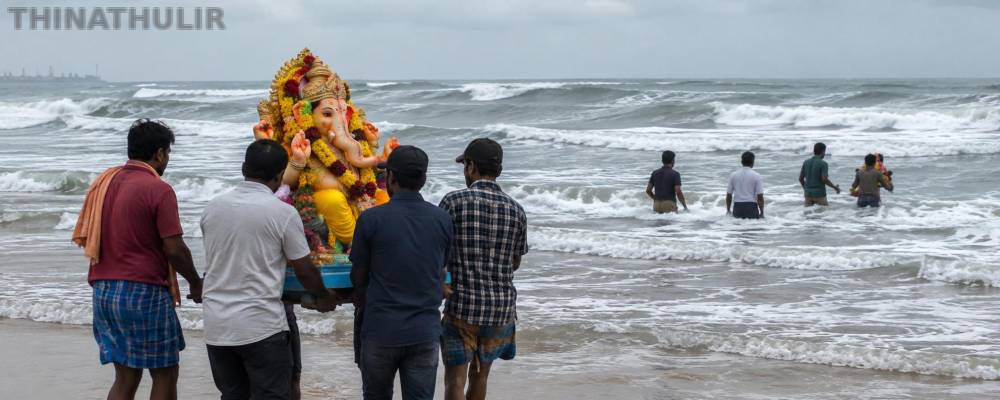 விநாயகர் சிலையை கரைக்க சென்ற வாலிபர் கடலில் மூழ்கி உயிரிழப்பு