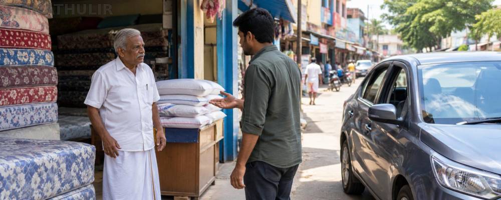 தென்காசி: மெத்தை வியாபாரியை காரில் கடத்தி நகை பறிப்பு- பட்டப்பகலில் துணிகரம்