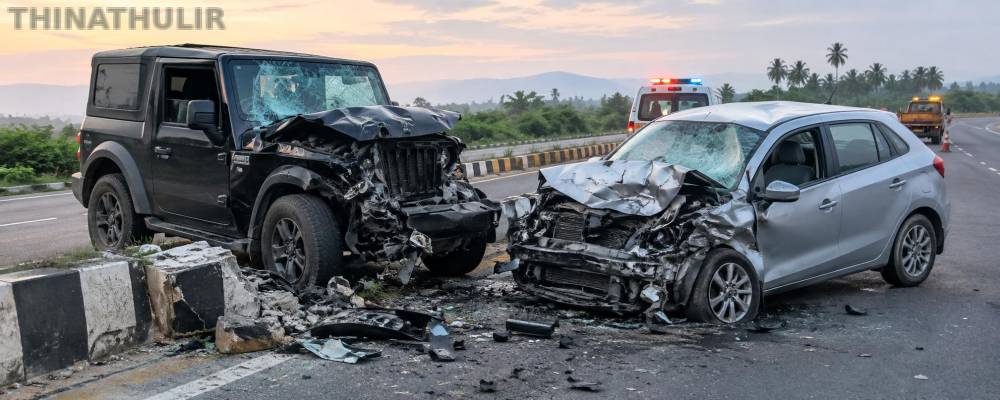 நாமக்கல் அருகே 2 கார்கள் நேருக்கு நேர் மோதி விபத்து: ஒரே குடும்பத்தைச் சேர்ந்த 3 பேர் பலி