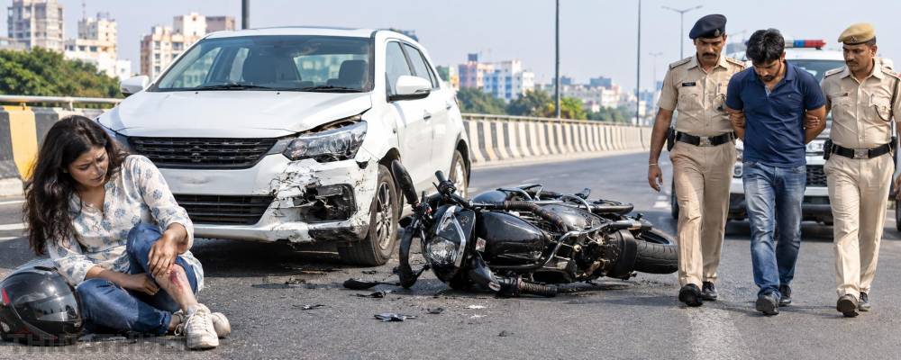 பைக்கில் சென்ற இளம்பெண் மீது கார் மோதல்: ராஜஸ்தானில் டிரைவர் கைது