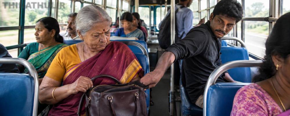 ஓடும் பஸ்சில் மூதாட்டியிடம் 11 பவுன் நகை திருட்டு