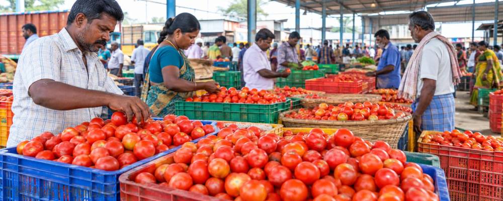 திருப்பூரில் தக்காளி விலை கிடுகிடு உயர்வு