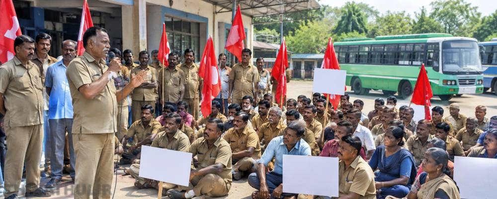 நடத்துனரை தற்கொலைக்கு தூண்டியதாக புகார்: கிளை மேலாளர் மீது நடவடிக்கை கோரி சி.ஐ.டி.யூ. ஆர்ப்பாட்டம்