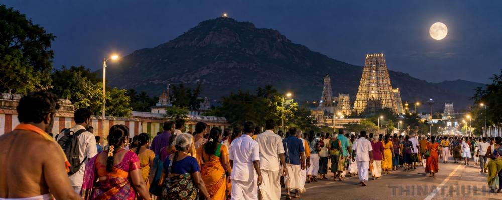 திருவண்ணாமலையில் புரட்டாசி பவுர்ணமி: விடிய விடிய கிரிவலம் சென்ற பக்தர்கள்