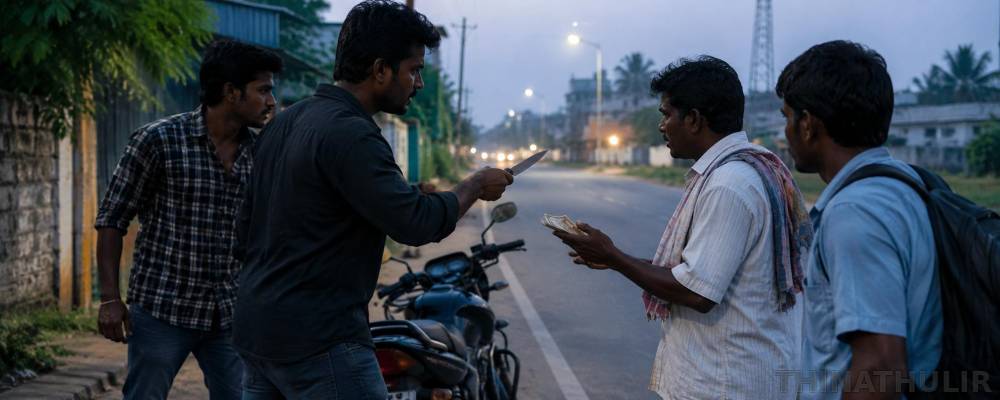 தொழிலாளியிடம் கத்தியை காட்டி பணம் பறிப்பு: 2 பேர் கைது