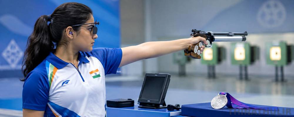 தங்கத்தை நூலிழையில் தவறவிட்ட ஈஷா சிங்... துப்பாக்கி சுடுதலில் இந்தியாவுக்கு 12-வது பதக்கம்