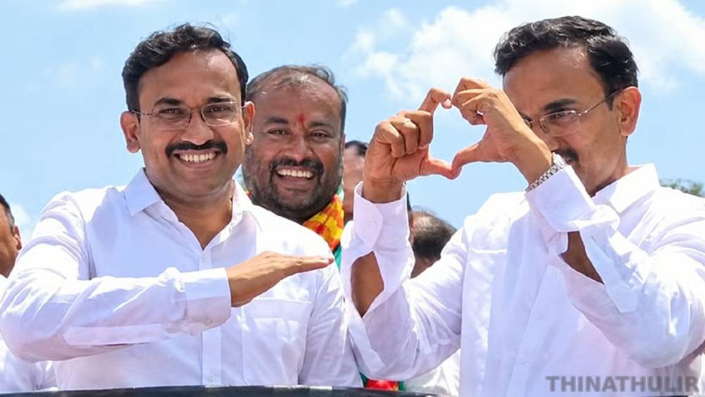 விஜய் பாணியில் செய்கைகள்... தாராபுரத்தில் வாக்காளர்களை கவர்ந்த அமைச்சர்